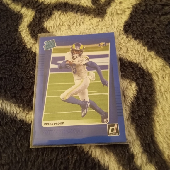 🏈Tutu Atwell 2021 Donruss Football🏈Blue Press Proof🏈Rated Rookie🏈 - Picture 1 of 3